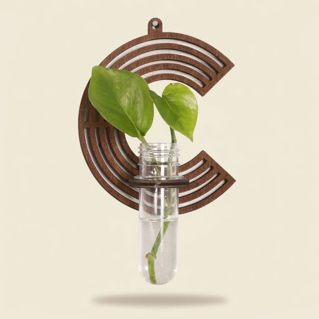 Estación de propagación de plantas con letra C